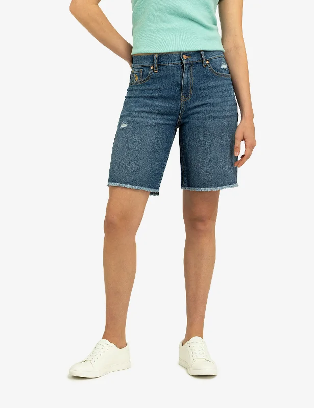 9" HIGH RISE 90S BERMUDA SHORTS