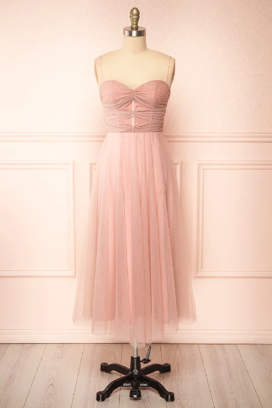 Cyrilla | Midi Pink Tulle Dress