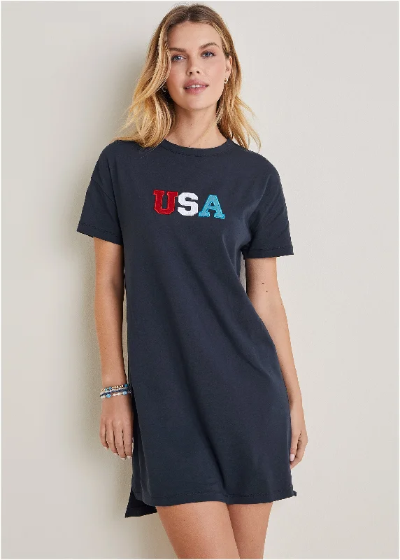 T-Shirt Dress - Black Iris USA