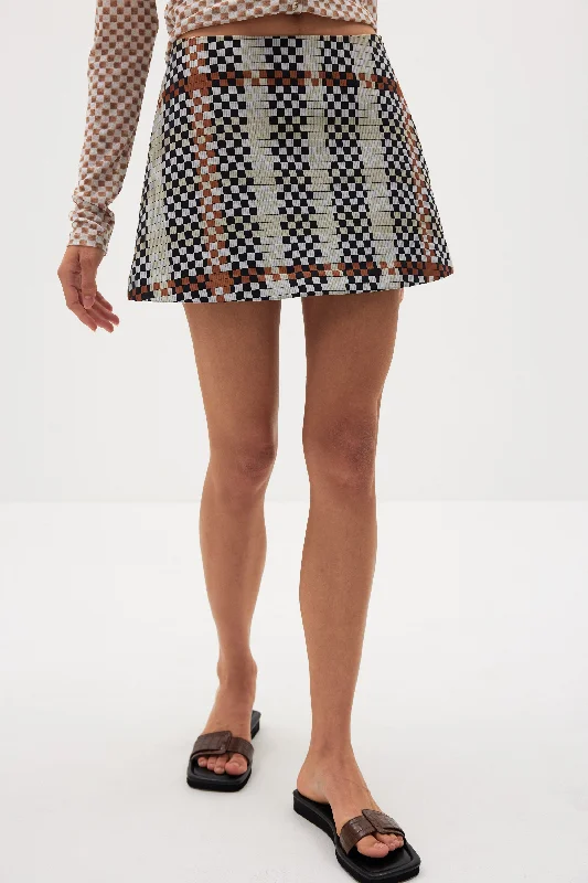 Dakota Low Rise Micro Pixel Skirt, Multi