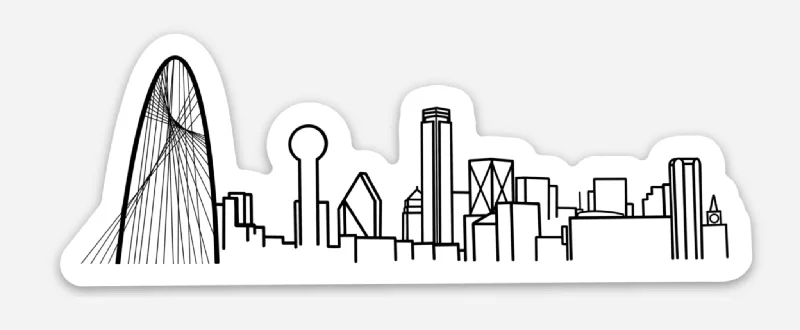 Dallas Skyline Sticker - black and white