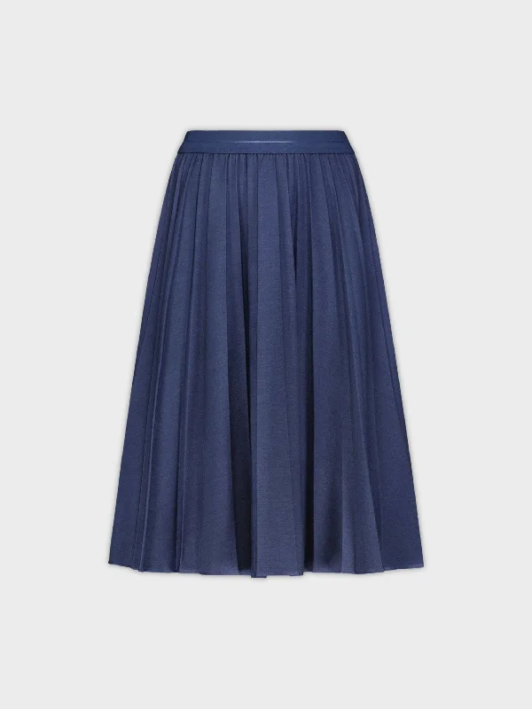 PLEATED SKIRT 26"-DENIM DARK BLUE