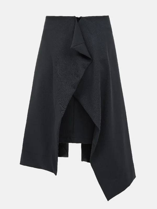 Double Layered Midi Skirt, Navy