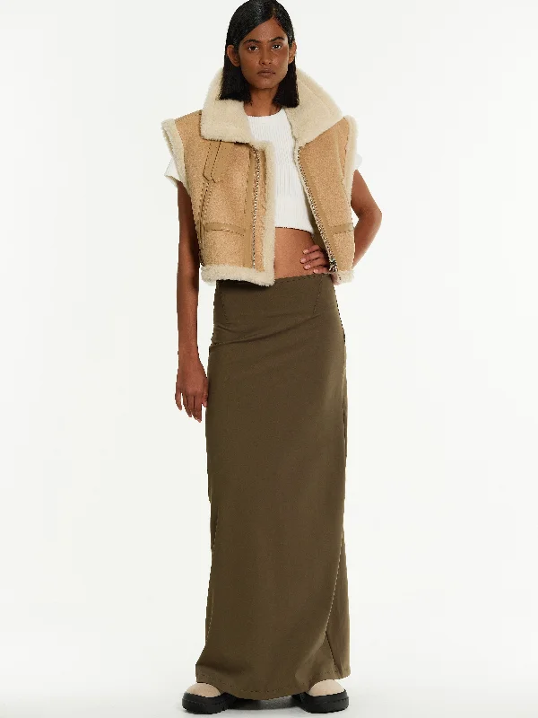 Jersey Maxi Skirt, Olive