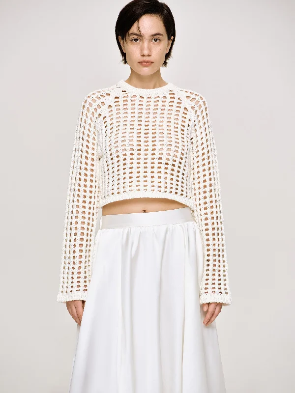 Reef Net Knit Top, Ivory