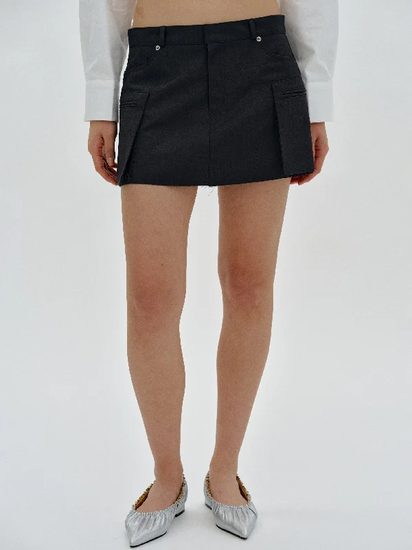 Welt Pocket Cargo Skirt, Dark Charcoal