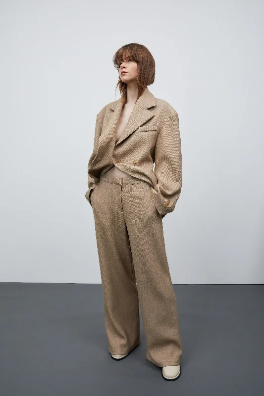 Suit Trousers, Tan Beige