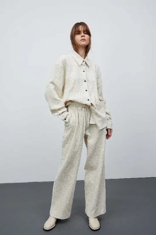 Wave Corduroy Lounge Pants, Ivory