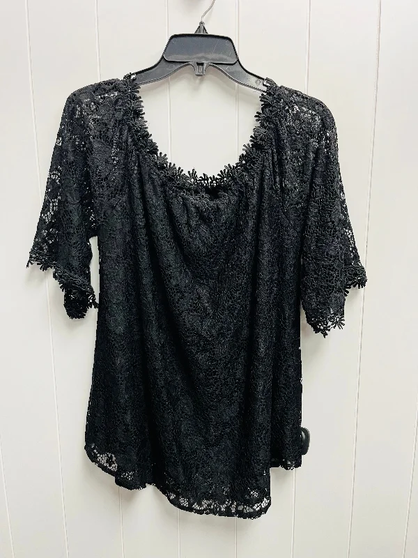 Blouse 3/4 Sleeve By miholl -  In Black, Size: Xl