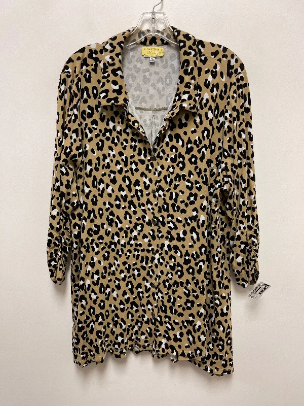 Blouse Long Sleeve By Kim Rogers In Animal Print, Size: 2x