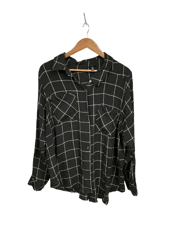 Blouse Long Sleeve By Torrid In Black, Size: 3x