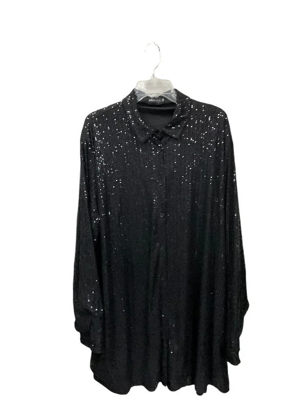 Blouse Long Sleeve By Torrid In Black, Size: 4x