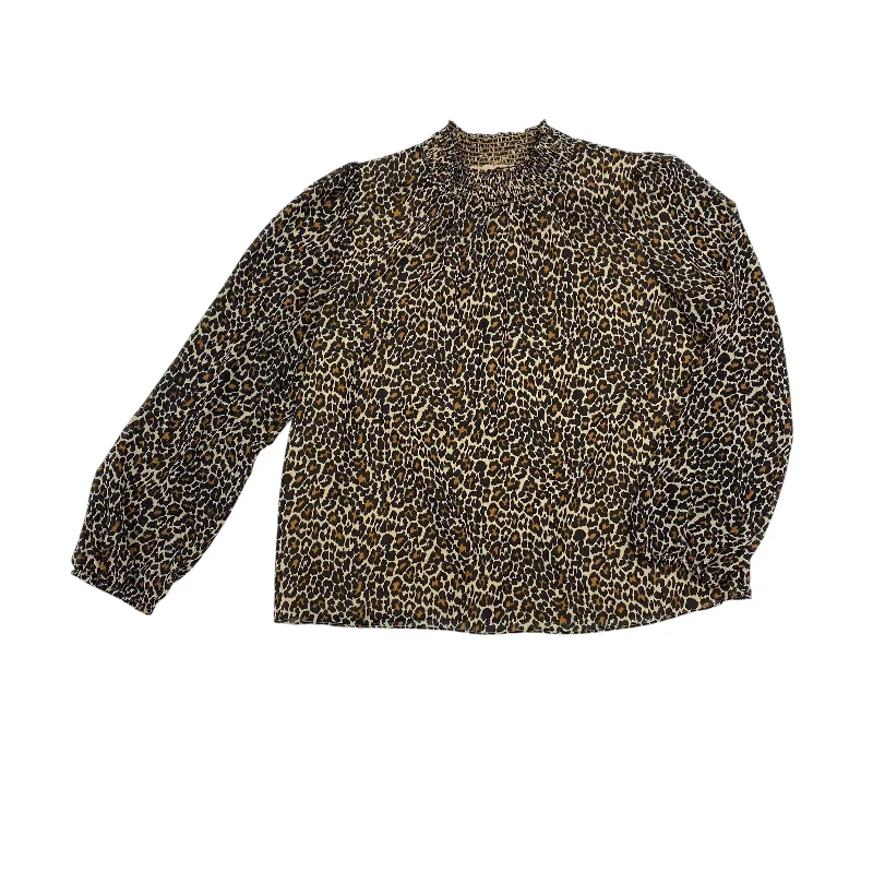 Blouse Ls By J. Crew In Animal Print, Size:M