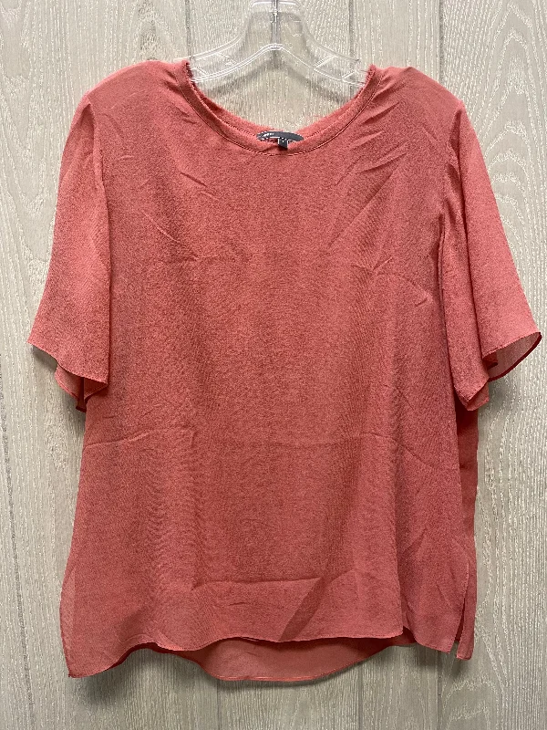 Blouse Short Sleeve By Vince In Pink, Size: L