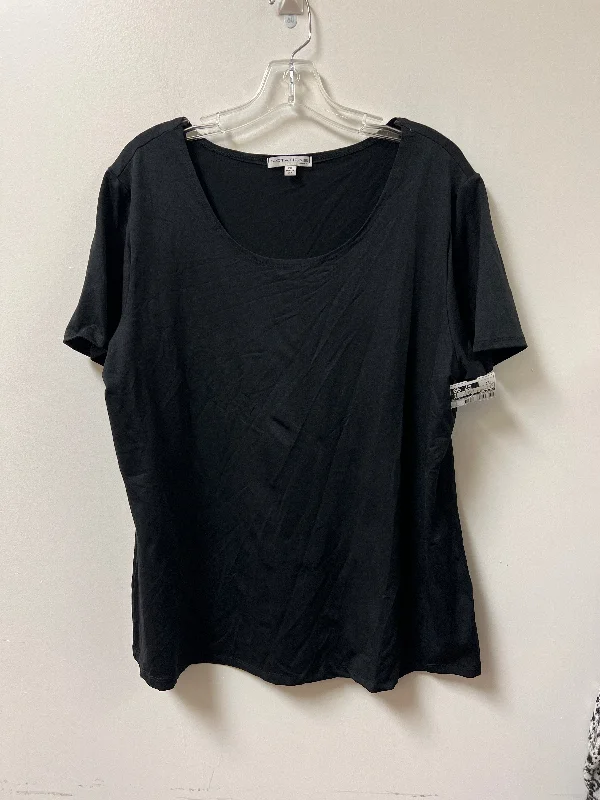 Top Short Sleeve Basic By Notations In Black, Size: 2x