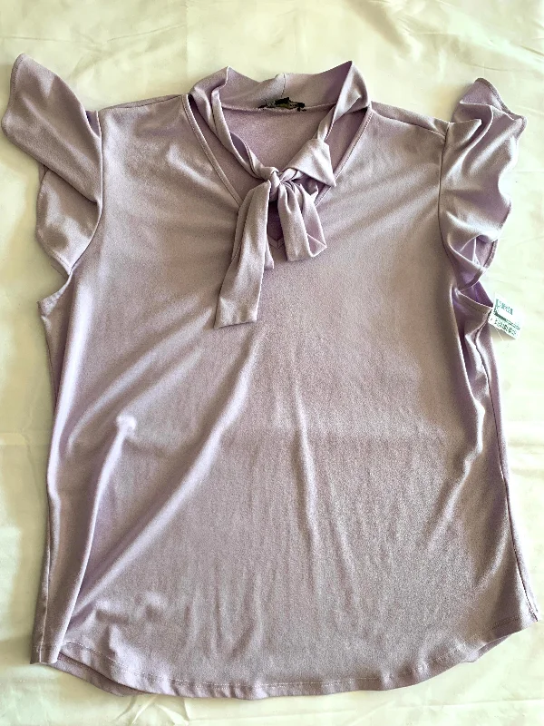 Top Short Sleeve By Adrianna Papell In Purple, Size: L