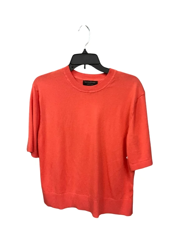 Top Short Sleeve By Banana Republic In Orange, Size: S