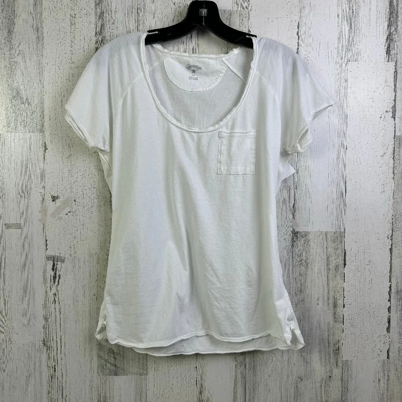 Top Short Sleeve By Converse In White, Size: L