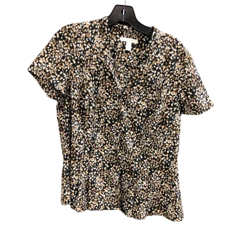 Top Short Sleeve By Dana Buchman In Black & Brown, Size: M