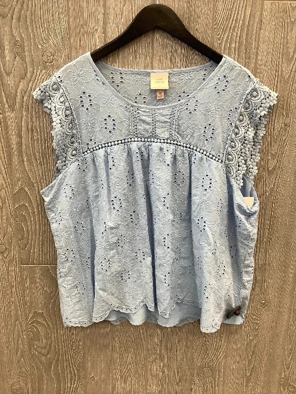 Top Short Sleeve By Knox Rose In Blue, Size: 2x