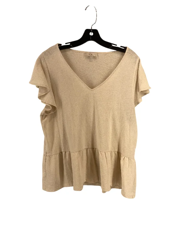 Top Short Sleeve By Loft In Cream, Size: Xl