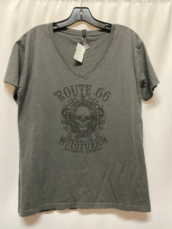 Top Short Sleeve By Next Level In Grey, Size: L