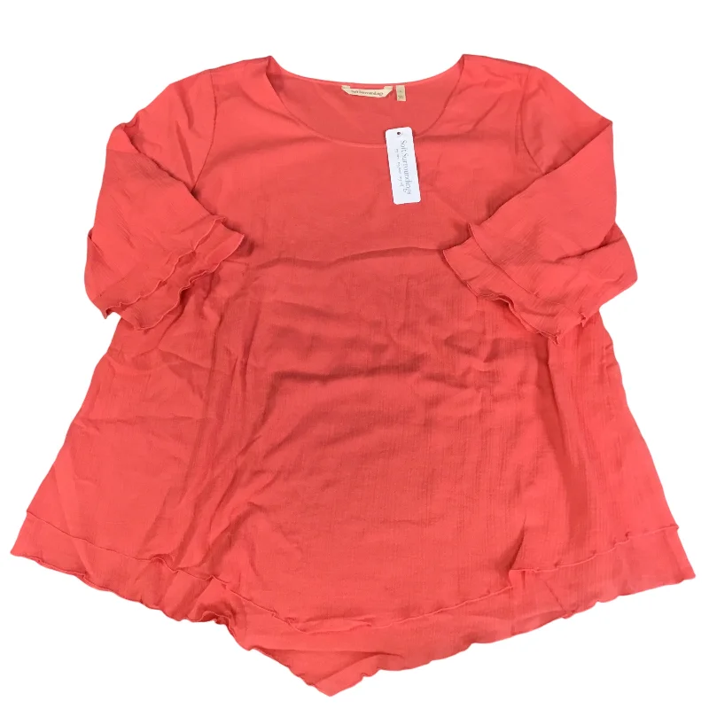 Top Short Sleeve By Soft Surroundings In Coral, Size: L