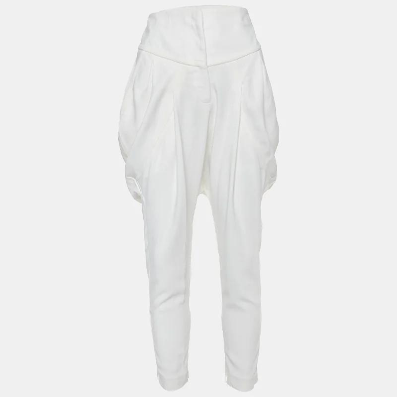 Givenchy Off-White Crepe High Waist Tapered Leg Pants