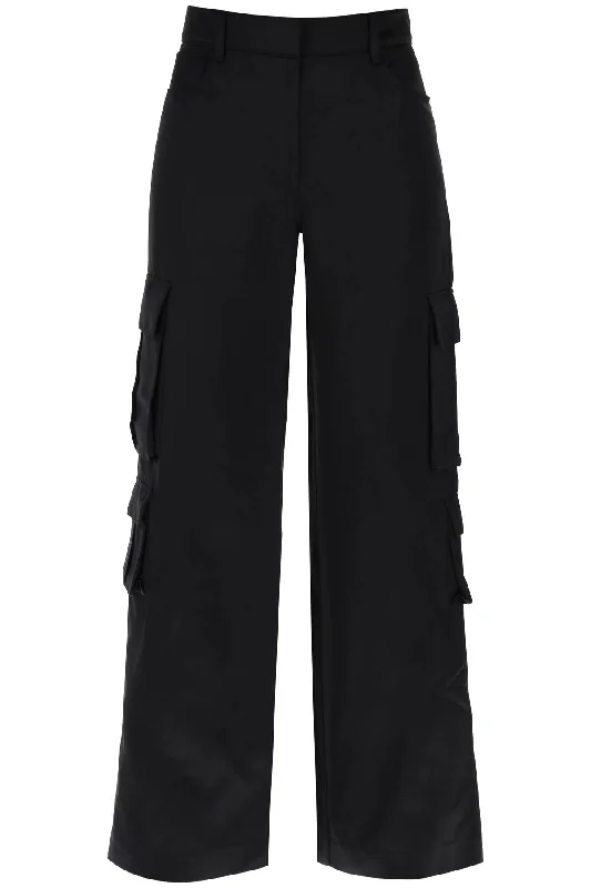 Self Portrait Women's Satin Cargo Pants For Men