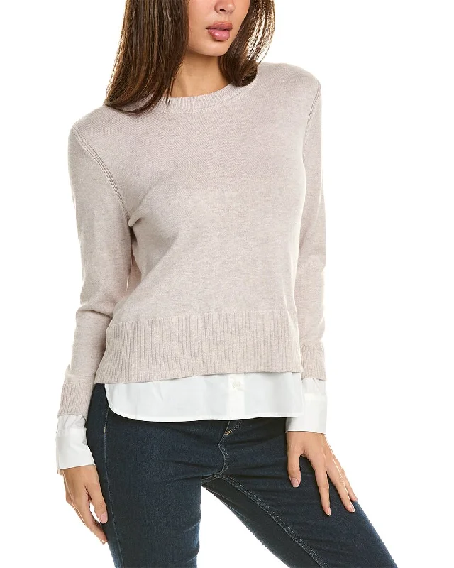 Alashan Cashmere Duet Shirttail Cashmere-Blend Sweater