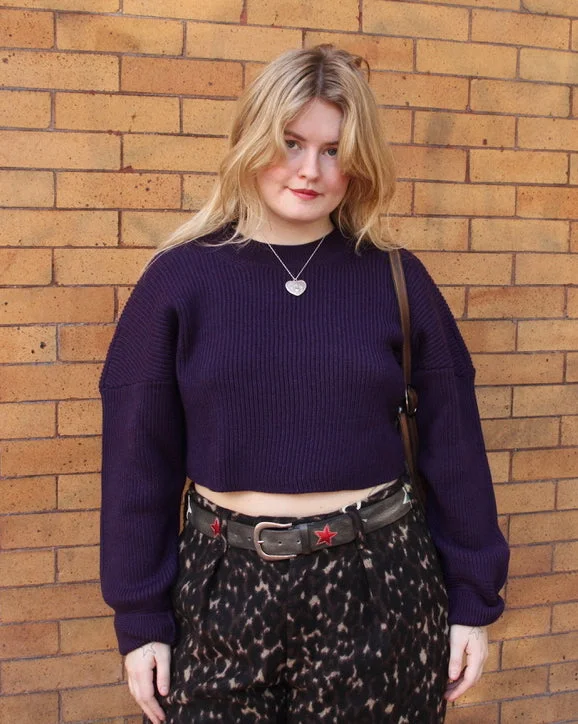 Barena Purple Cropped Sweater