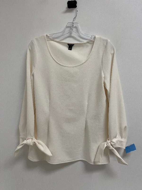 Top Long Sleeve By Ann Taylor In Cream, Size: S