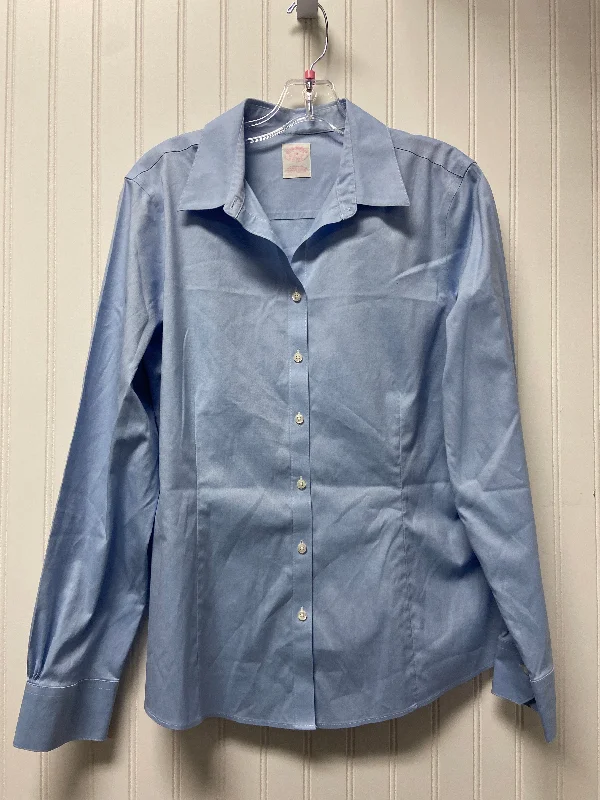 Top Long Sleeve By Brooks Brothers In Blue, Size: Xl