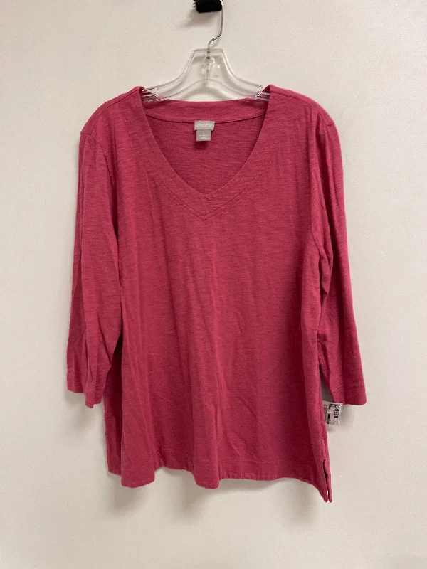 Top Long Sleeve By Chicos In Pink, Size: Xl