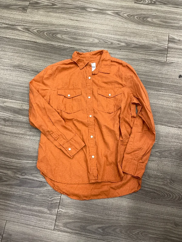 Top Long Sleeve By Clothes Mentor In Orange, Size: M