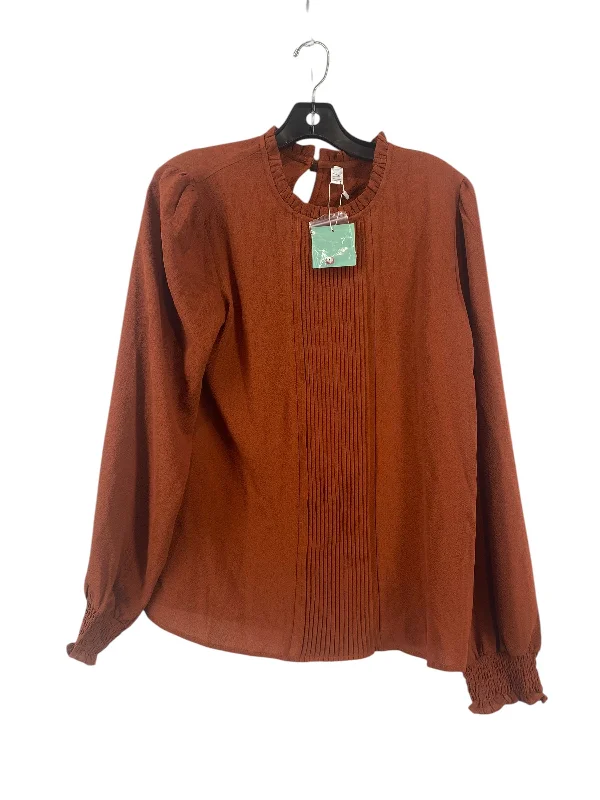 Top Long Sleeve By Clothes Mentor In Orange, Size: S