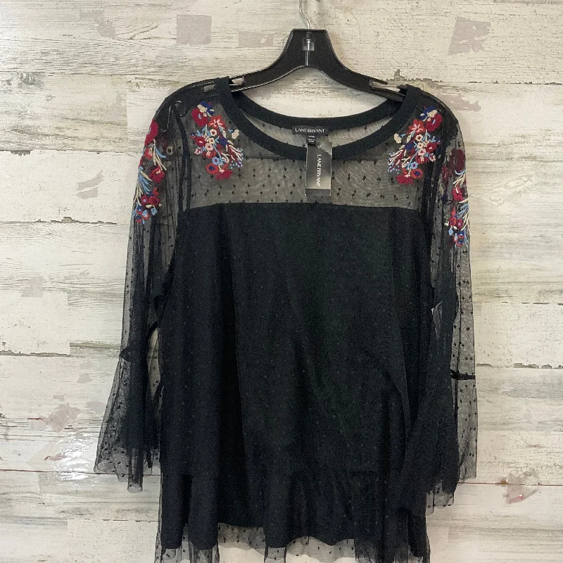 Top Long Sleeve By Lane Bryant In Black, Size: 2x