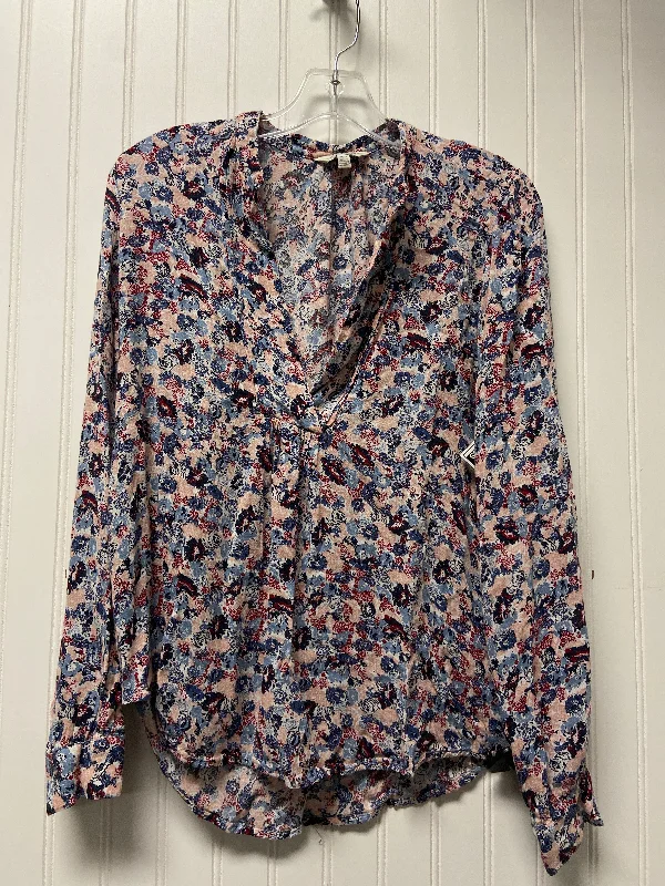 Top Long Sleeve By Lucky Brand In Floral Print, Size: L