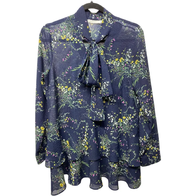 Top Long Sleeve By Neiman Marcus In Floral Print, Size: S