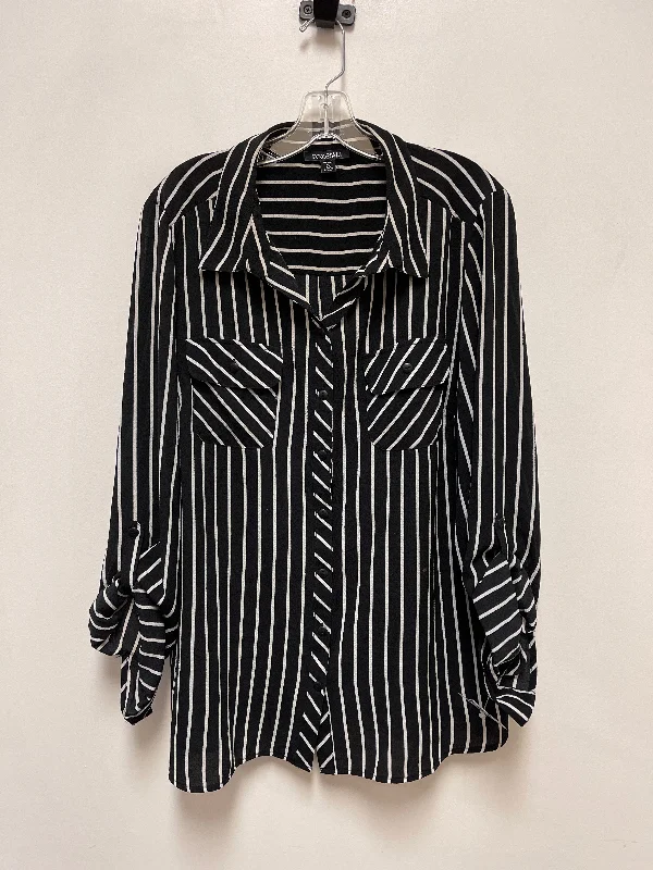 Top Long Sleeve By Roz And Ali In Striped Pattern, Size: 2x