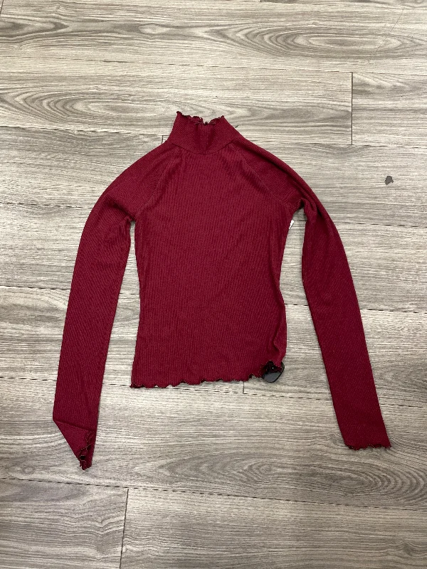 Top Long Sleeve By So In Maroon, Size: S