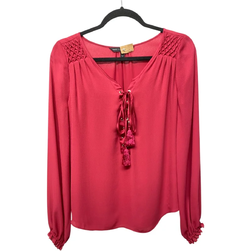 Top Long Sleeve By White House Black Market In Red, Size: 0