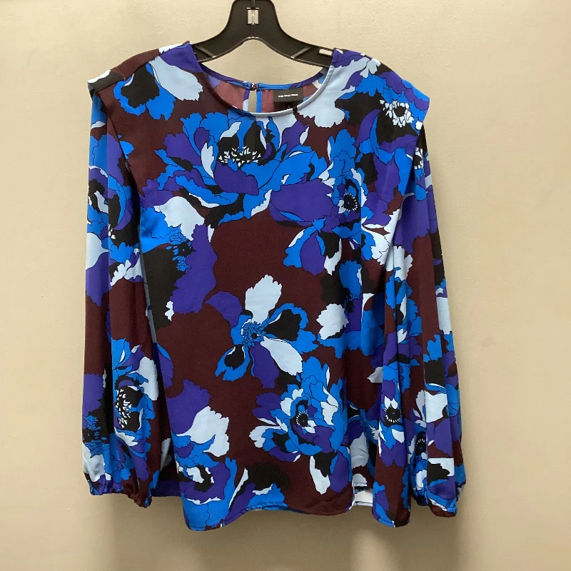 Top Long Sleeve By Who What Wear In Blue, Size: L