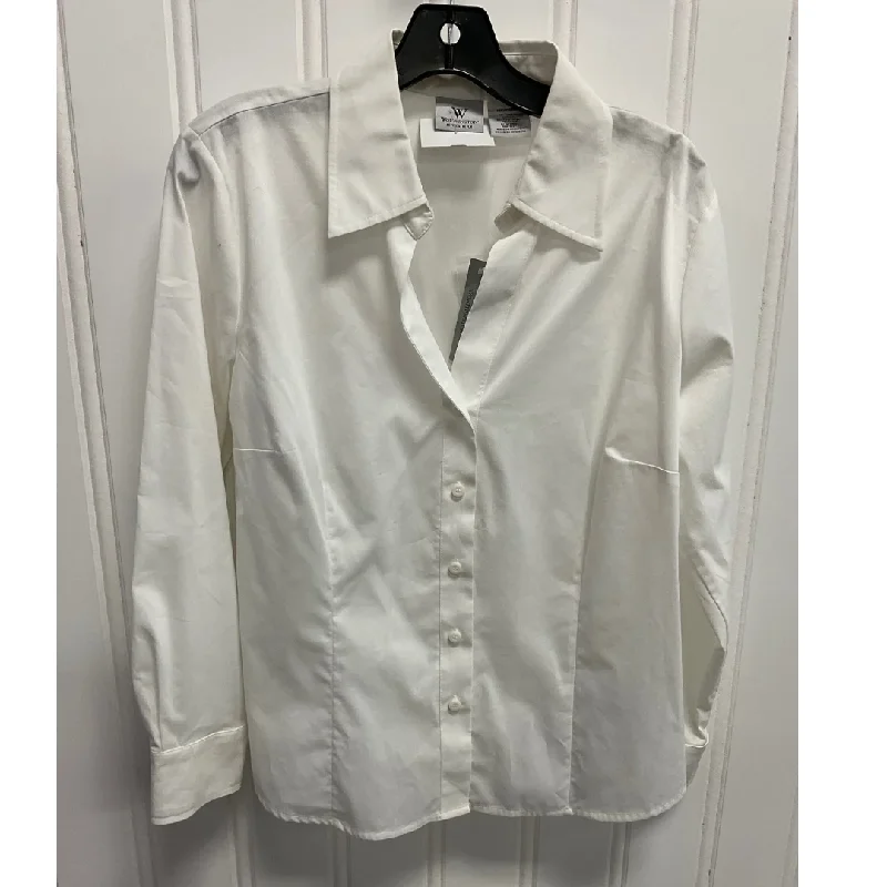 Top Long Sleeve By Worthington In White, Size: Xlp