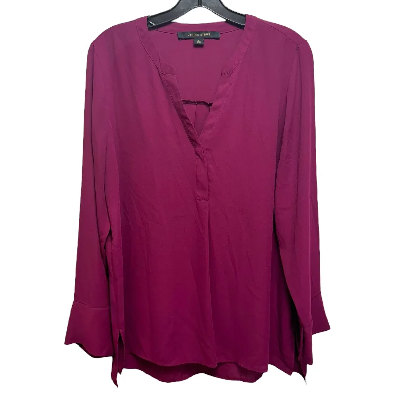 Tunic Blouse Long Sleeve By Cynthia Steffe In Red, Size: L