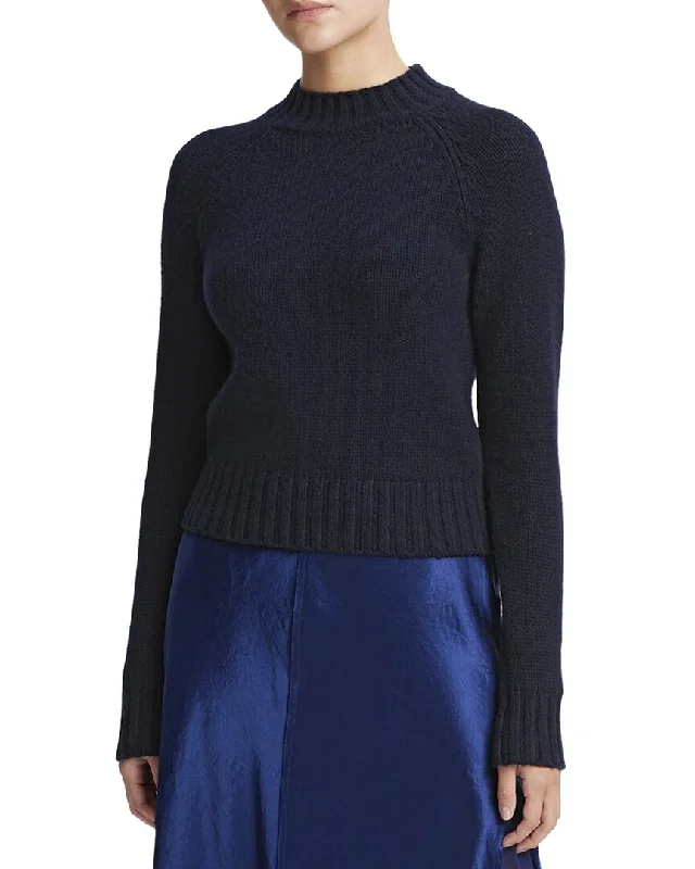 Vince Shrunken Mock Neck Cashmere Top