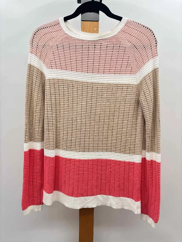 Calvin Klein Women's Size XS Pink Stripe Long Sleeve Shirt