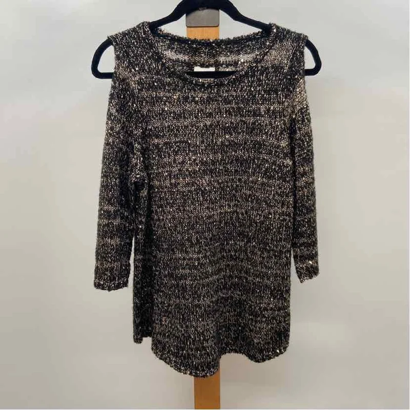 Chico's Women's Size M Black Heathered Sweater