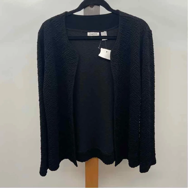 Chico's Women's Size M Black Textured Cardigan