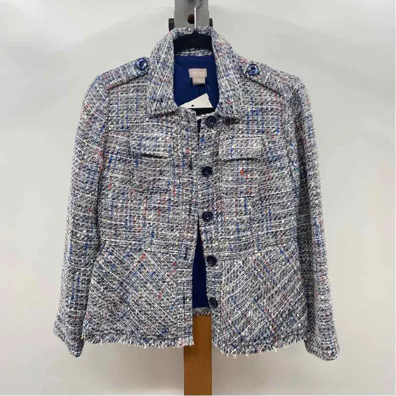 Chico's Women's Size XSP Blue Tweed Jacket